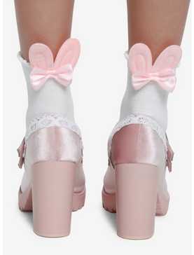 Bunny Ear Bow Ankle Socks, , hi-res