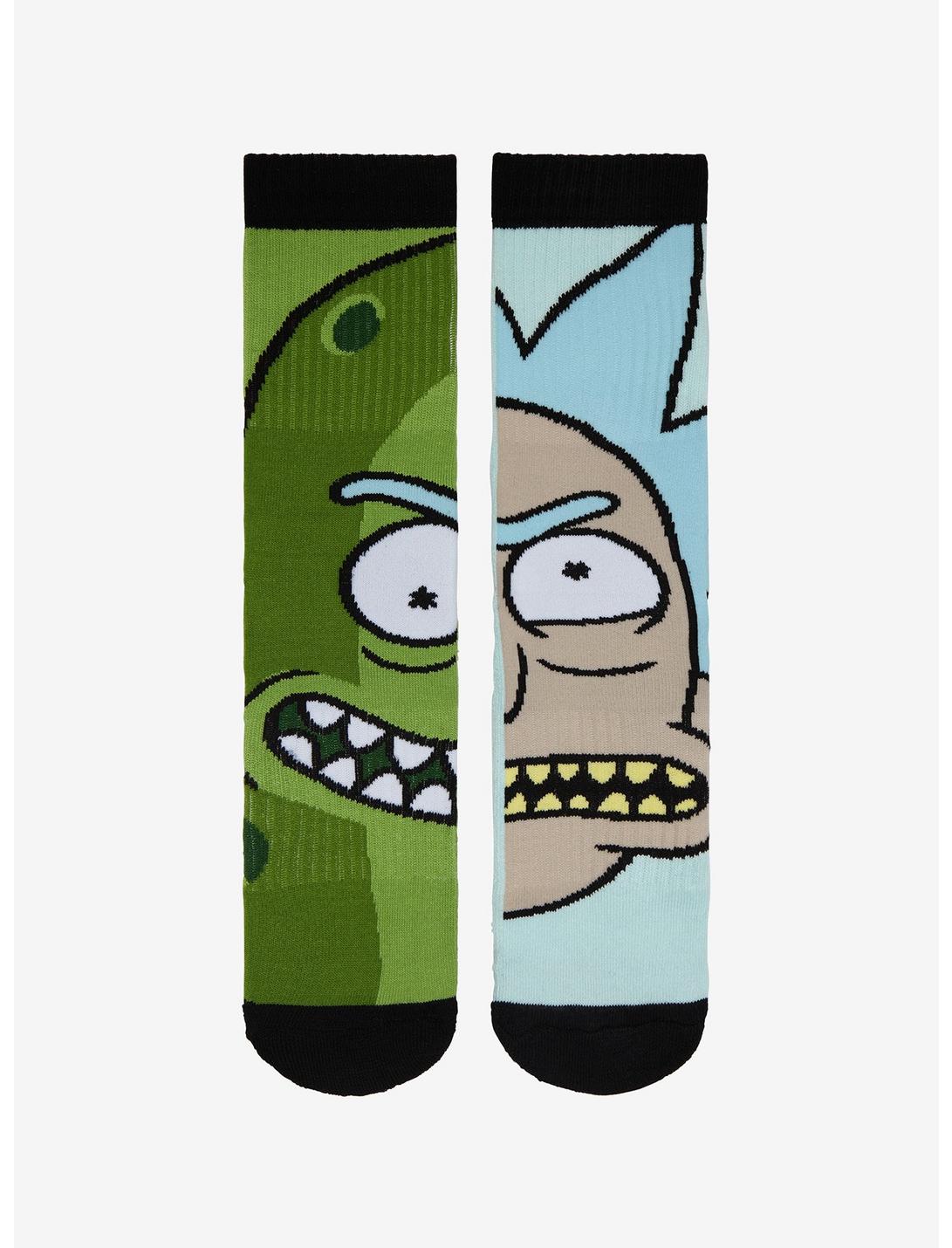 Rick And Morty Pickle Rick Mismatched Crew Socks, , hi-res
