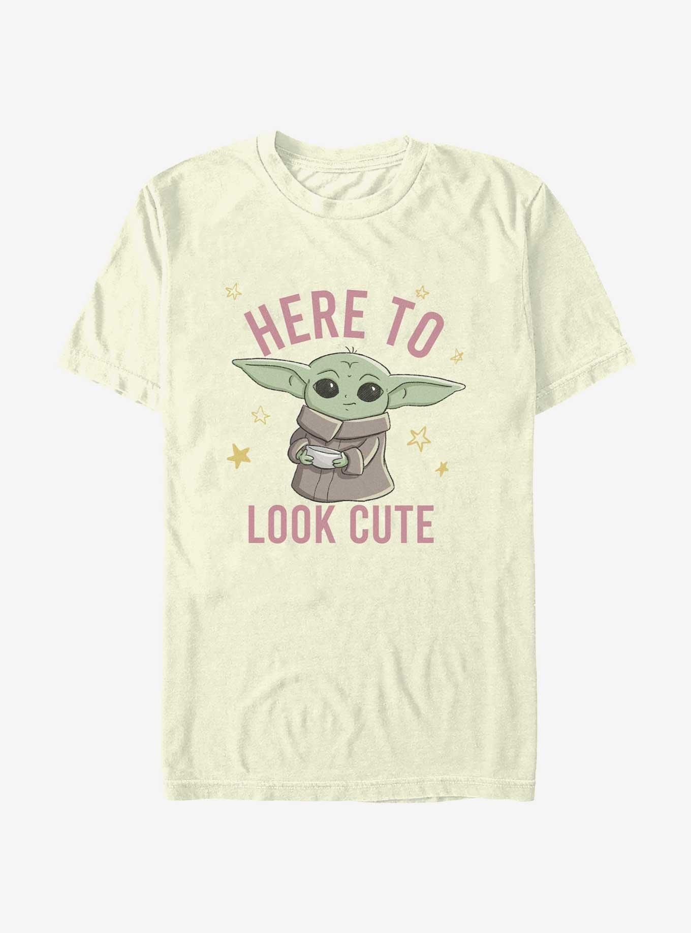 Star Wars The Mandalorian Here To Look Cute T-Shirt, , hi-res