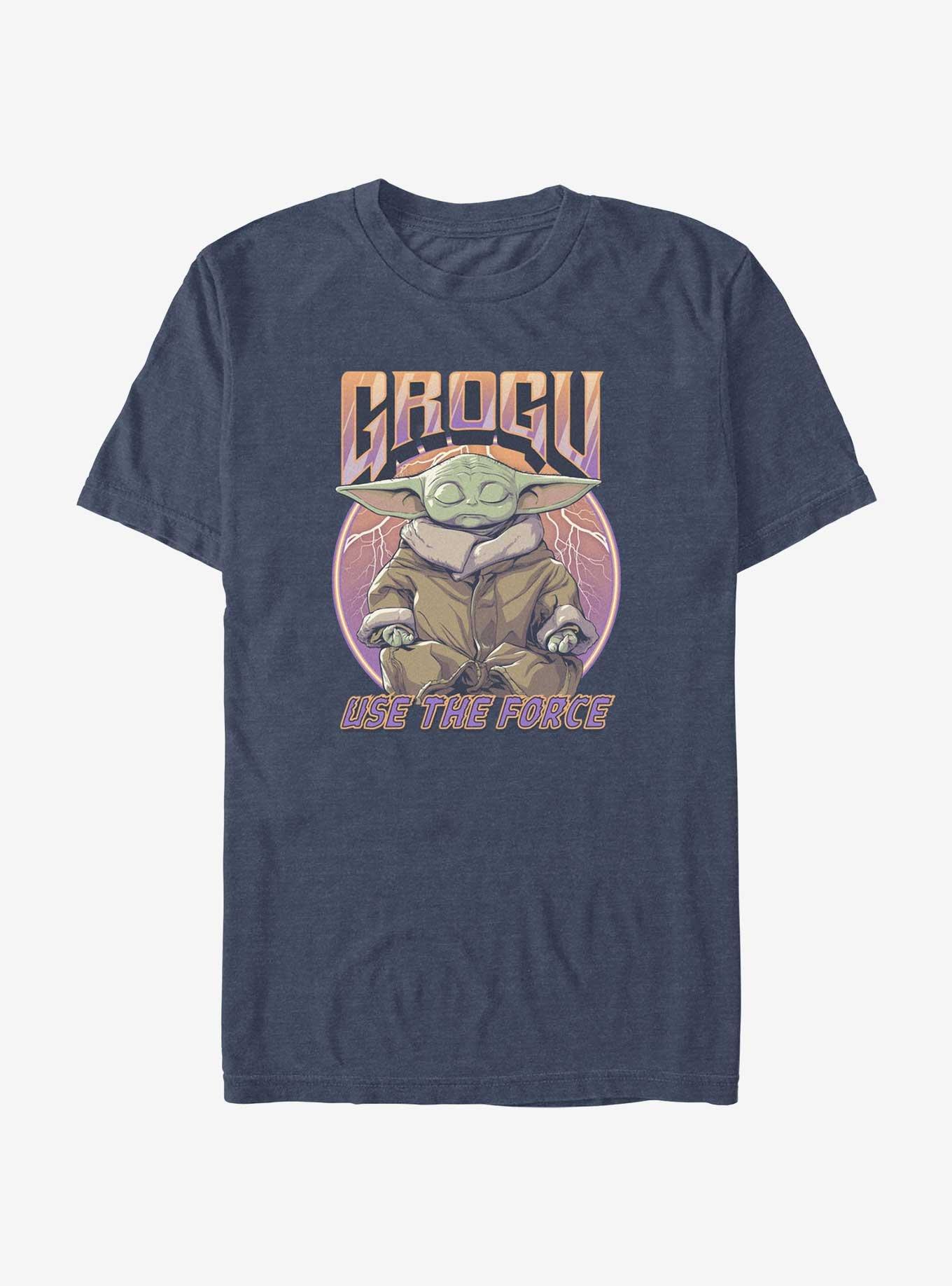 Star Wars The Mandalorian Zen Grogu T-Shirt, NAVY HTR, hi-res