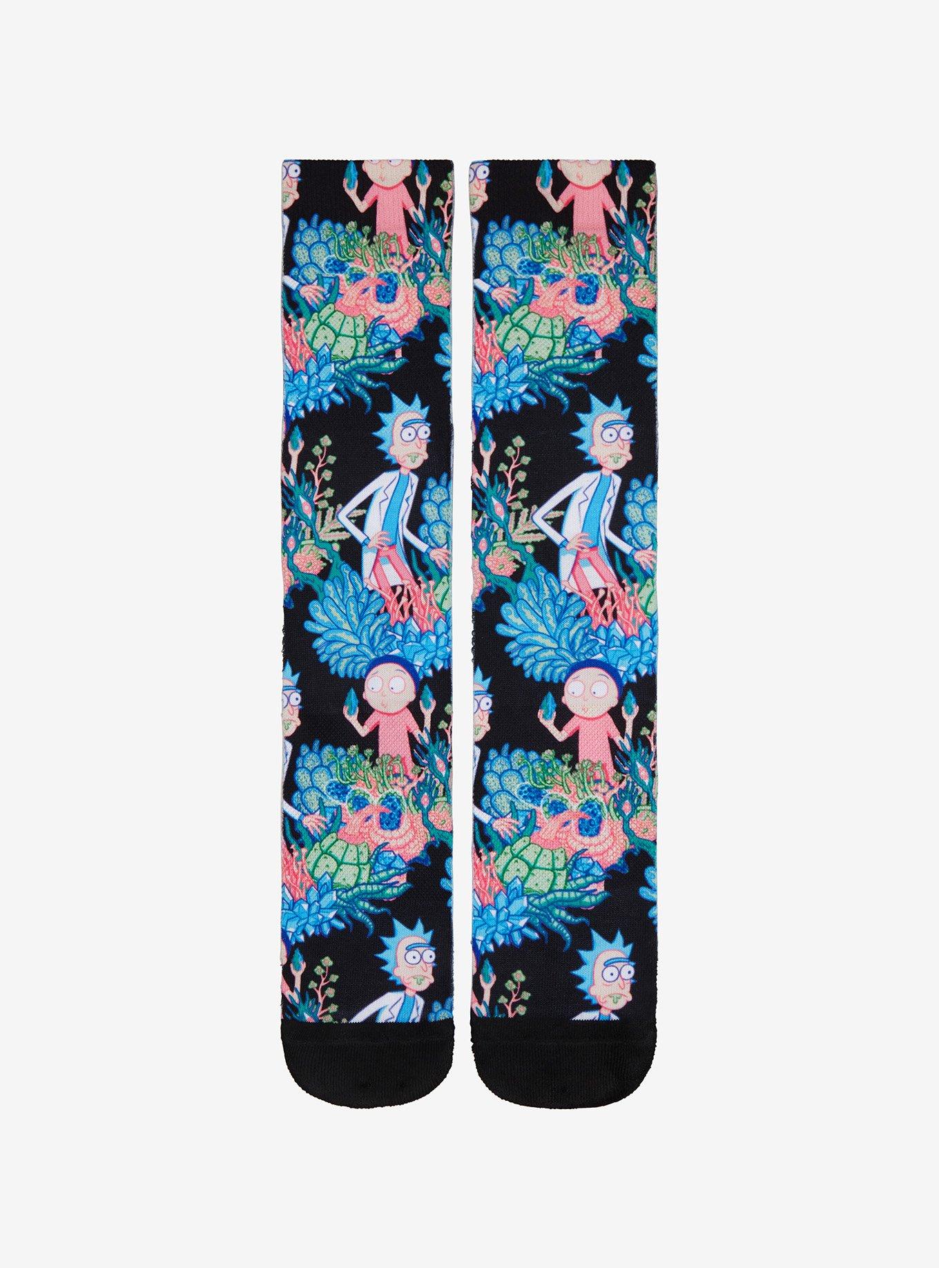 Rick And Morty Neon Plants Crew Socks, , hi-res