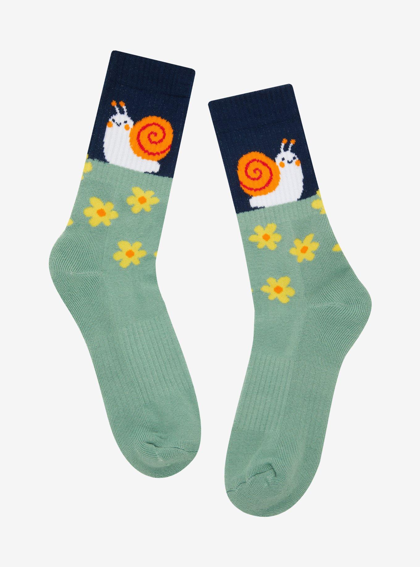 Snail Flower Crew Socks, , hi-res