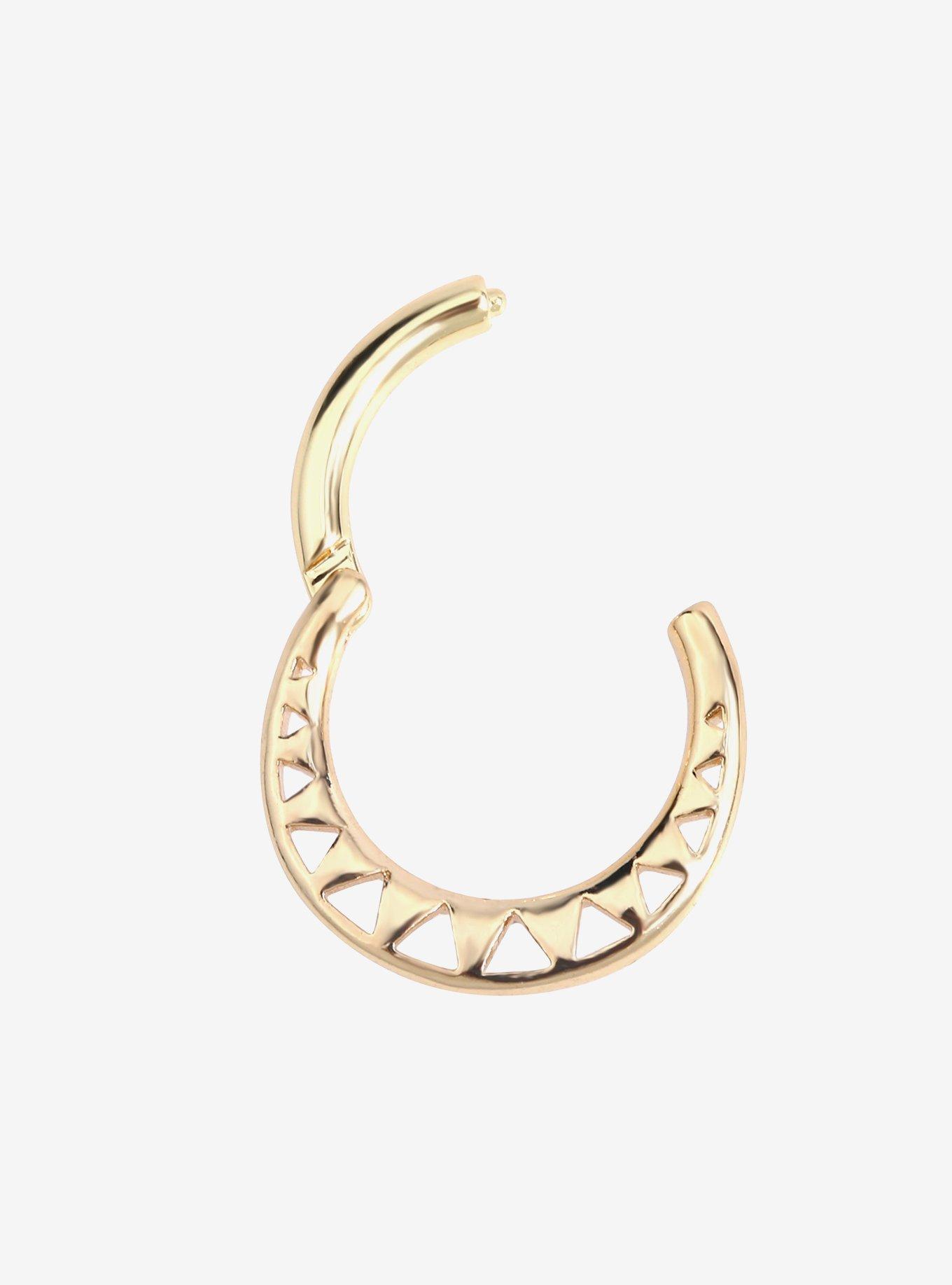 Steel Gold Triangle Cutout Hinged Clicker, GOLD, hi-res