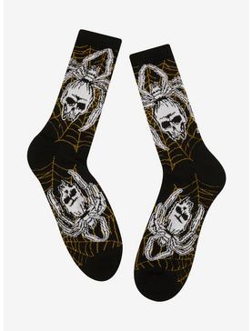 Skull Spider Web Crew Socks, , hi-res