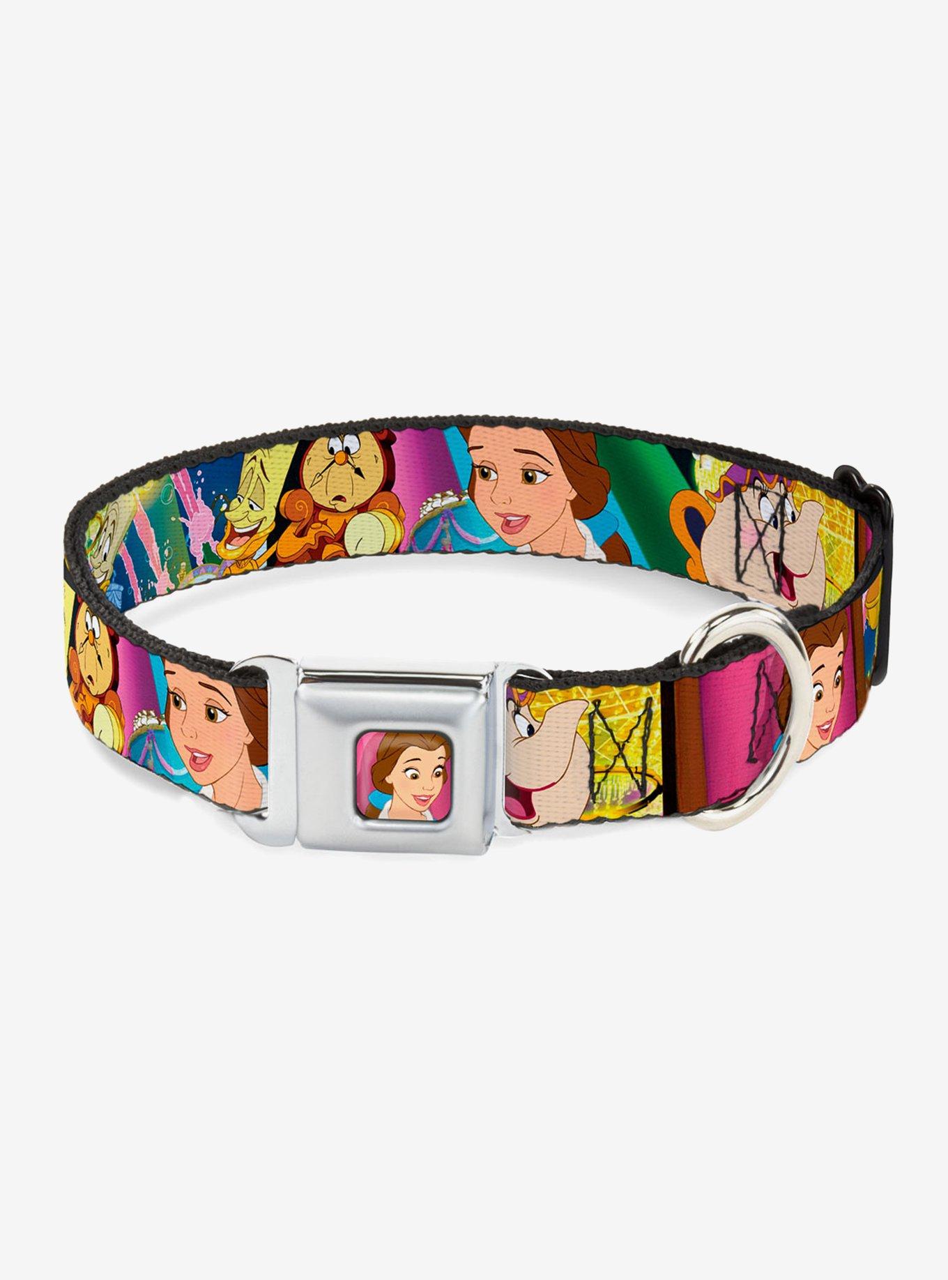 Disney Beauty And The Beast Be Our Guest Scenes Seatbelt Buckle Dog Collar, MULTICOLOR, hi-res