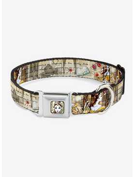 Disney Beauty And The Beast Belle Sketch Poses Seatbelt Buckle Dog Collar, , hi-res