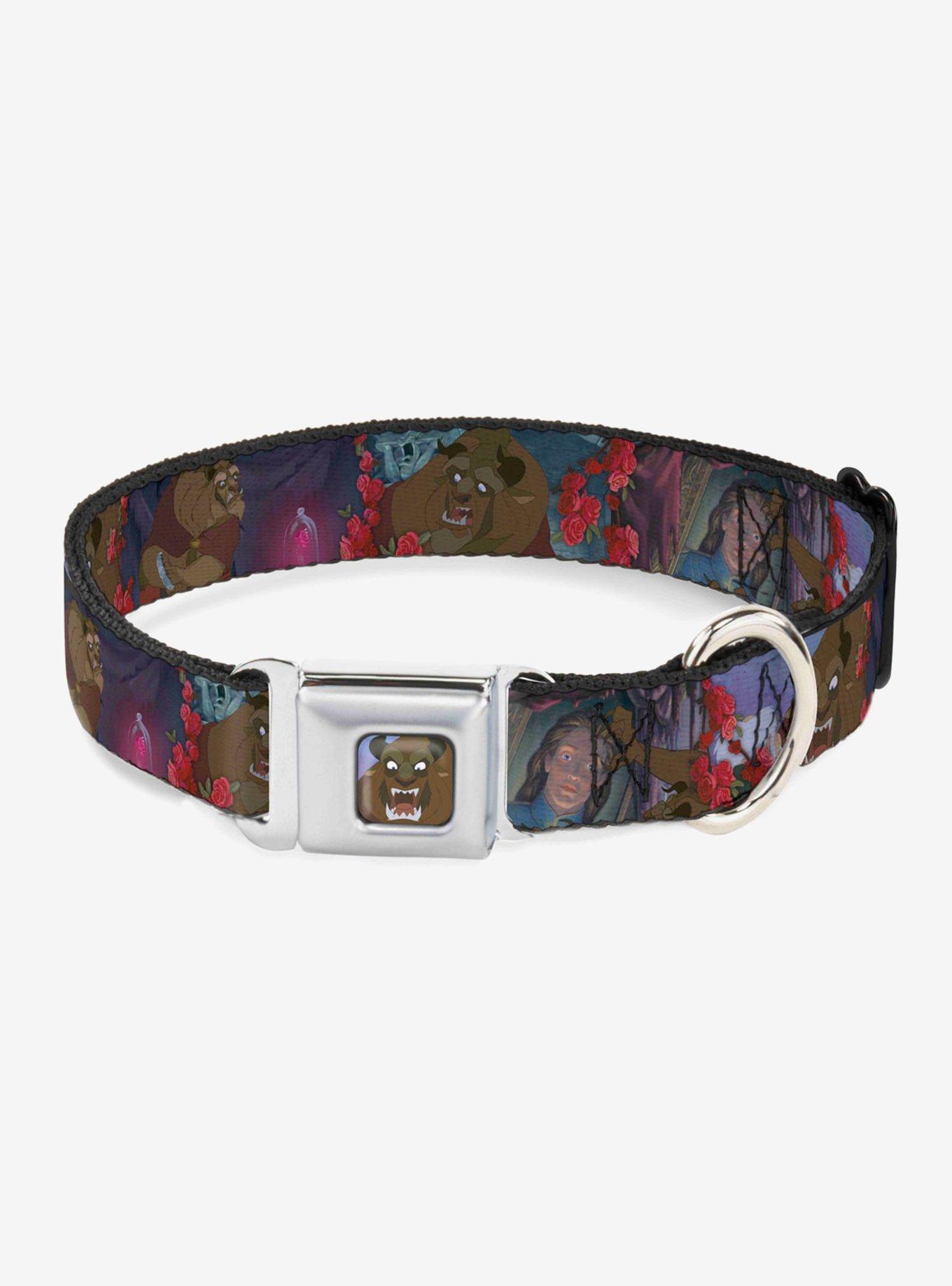 Disney Beauty And The Beast Roses Seatbelt Buckle Dog Collar | Hot