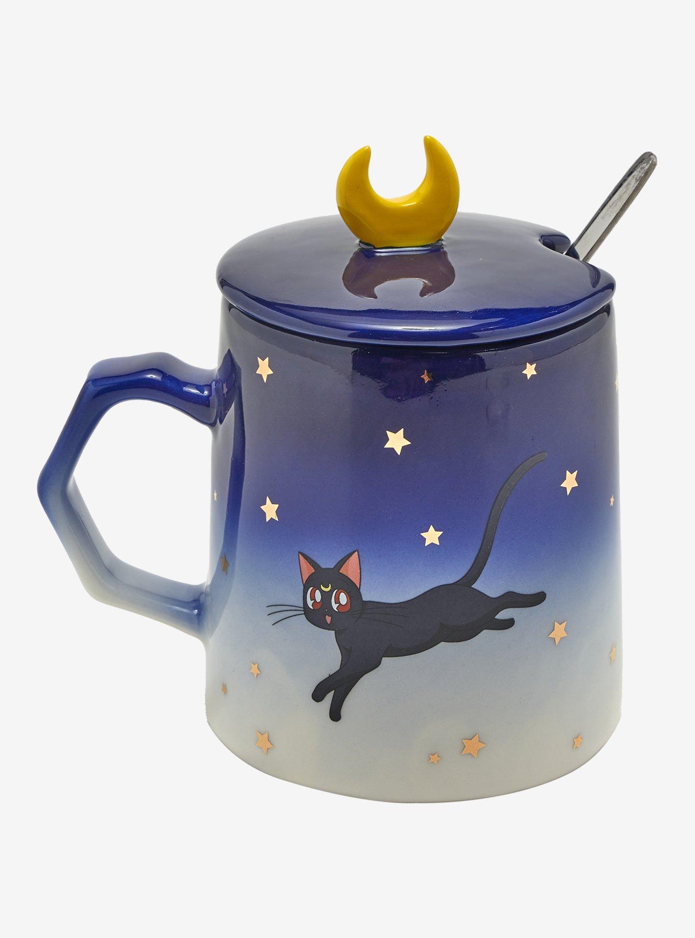 Sailor Moon Luna and Artemis Mug with Lid and Spoon, , hi-res