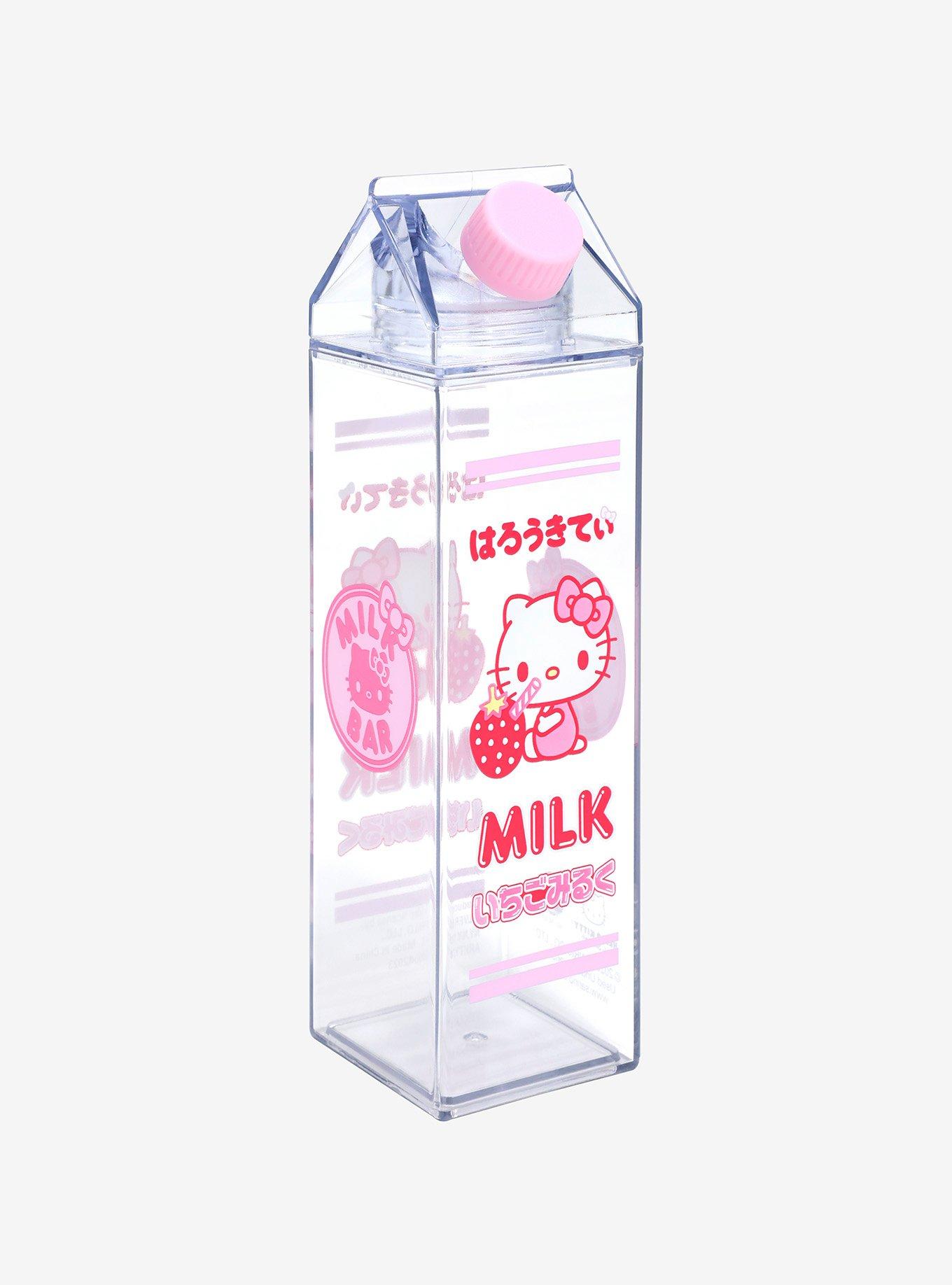 Frog Pink Milk Carton Water Bottle Kawaii 