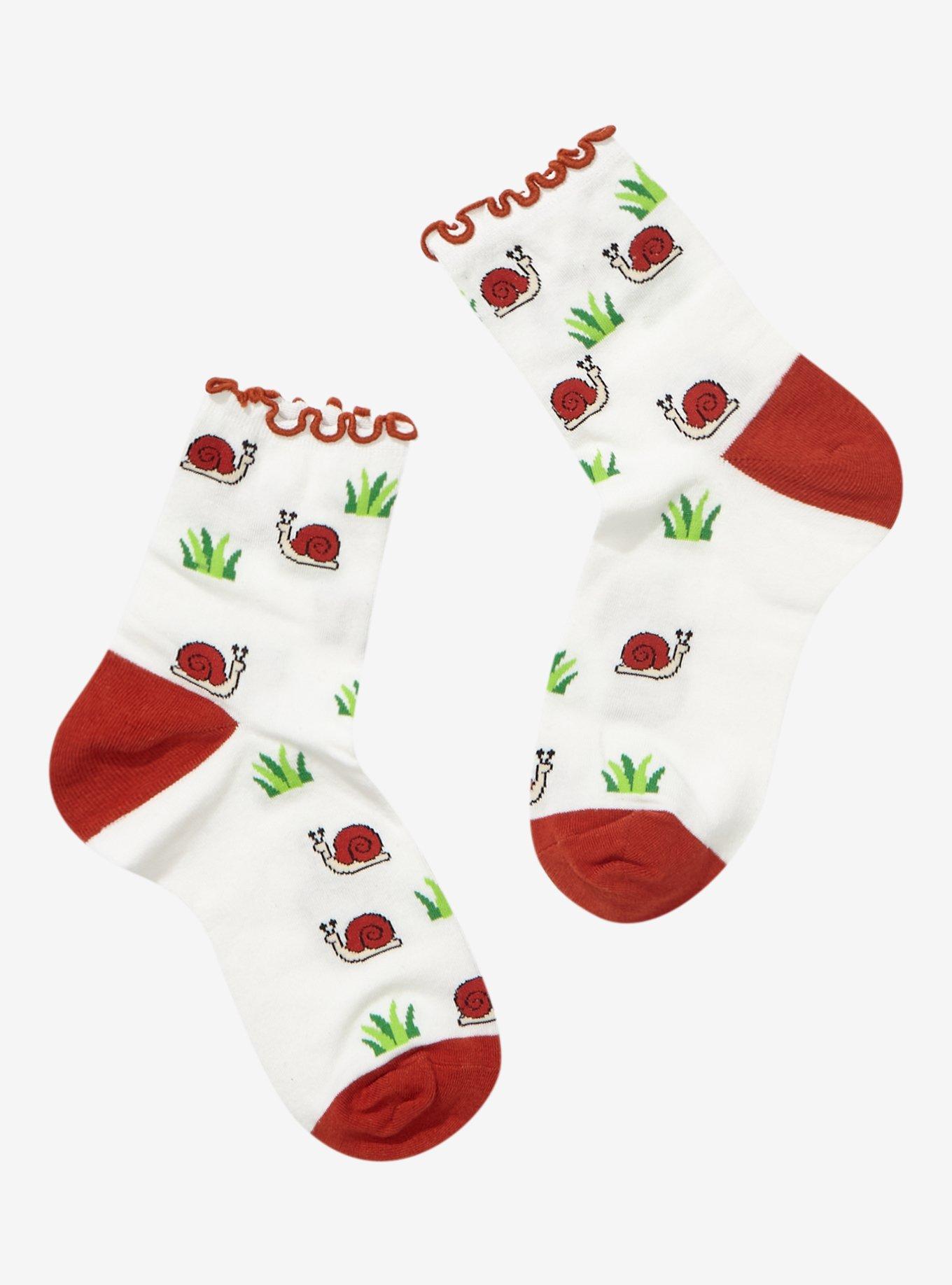 Snail Grass Lettuce Trim Ankle Socks, , hi-res