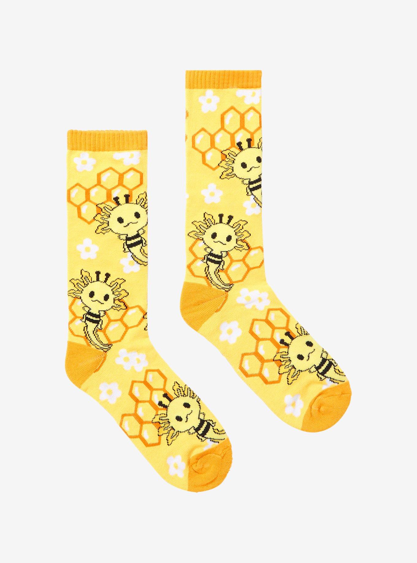 Honey Bee Axolotl Crew Socks | Hot Topic