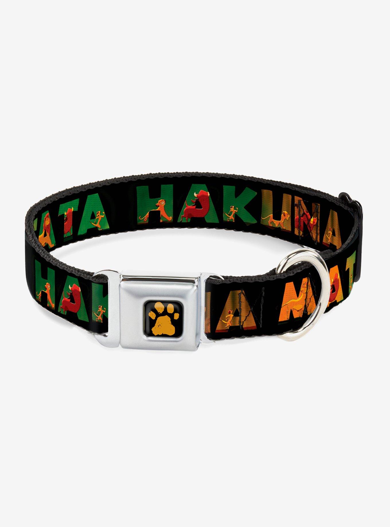 Disney The Lion King Hakuna Matata Scenes Seatbelt Buckle Dog Collar, MULTICOLOR, hi-res