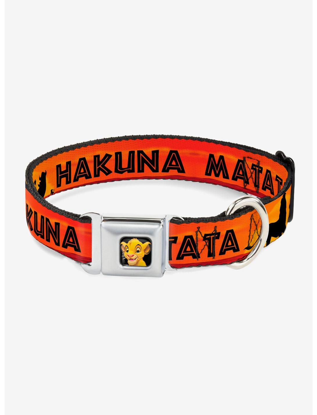 Disney The Lion King Hakuna Matata Sunset Seatbelt Buckle Dog Collar, ORANGE, hi-res