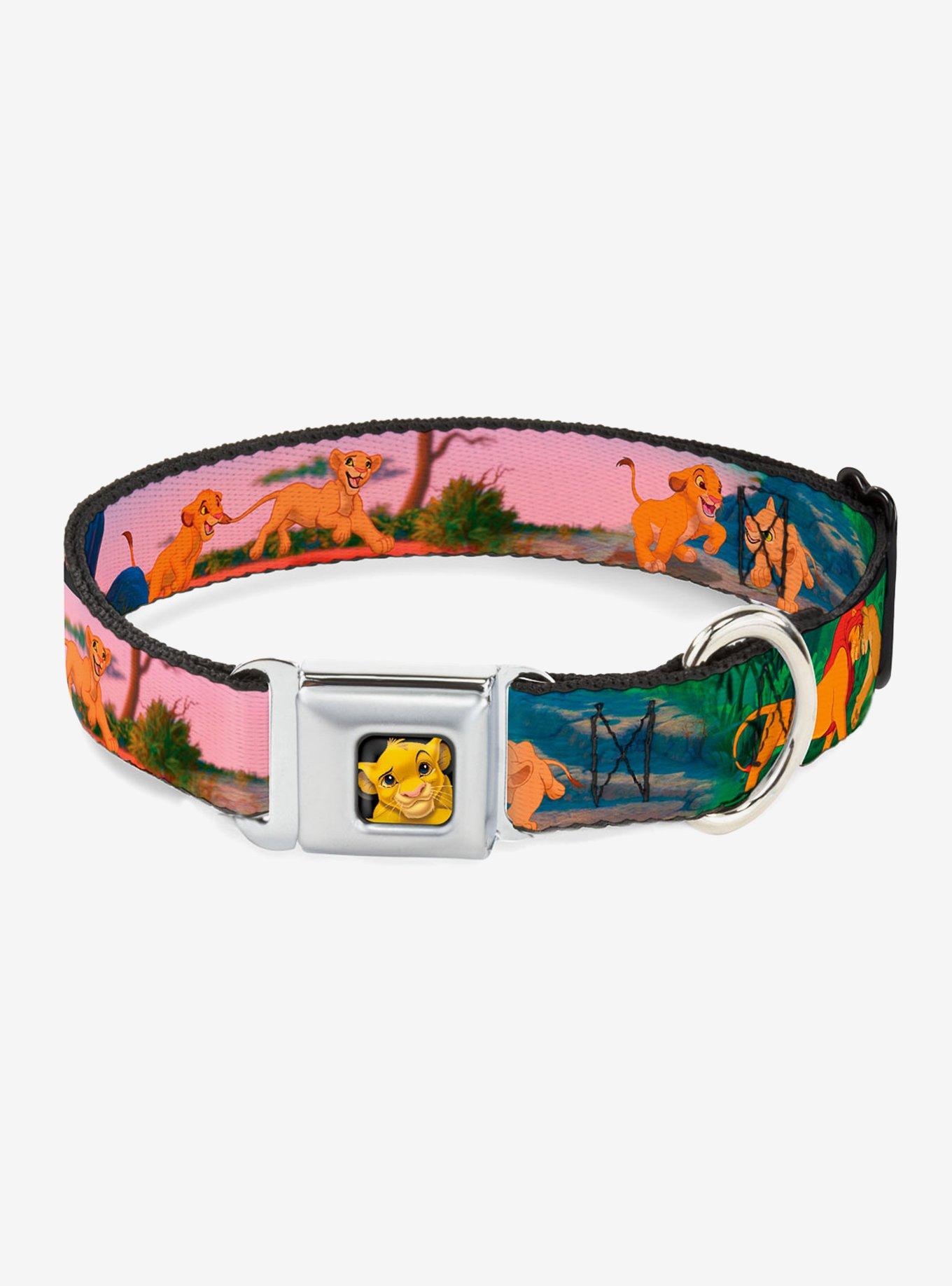 Disney The Lion King Simba Nala Growing Up Seatbelt Buckle Dog Collar, MULTICOLOR, hi-res