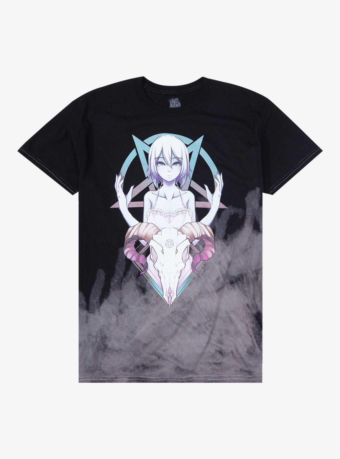 Ghost Data Goat Girl Pentagram Tie-Dye T-Shirt, , hi-res
