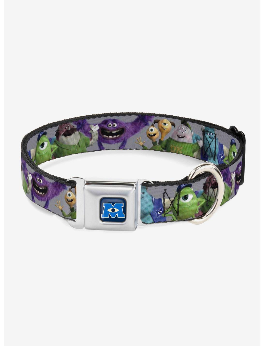 Disney Pixar Monsters University Character Lineup Seatbelt Buckle Pet Collar, GREY, hi-res