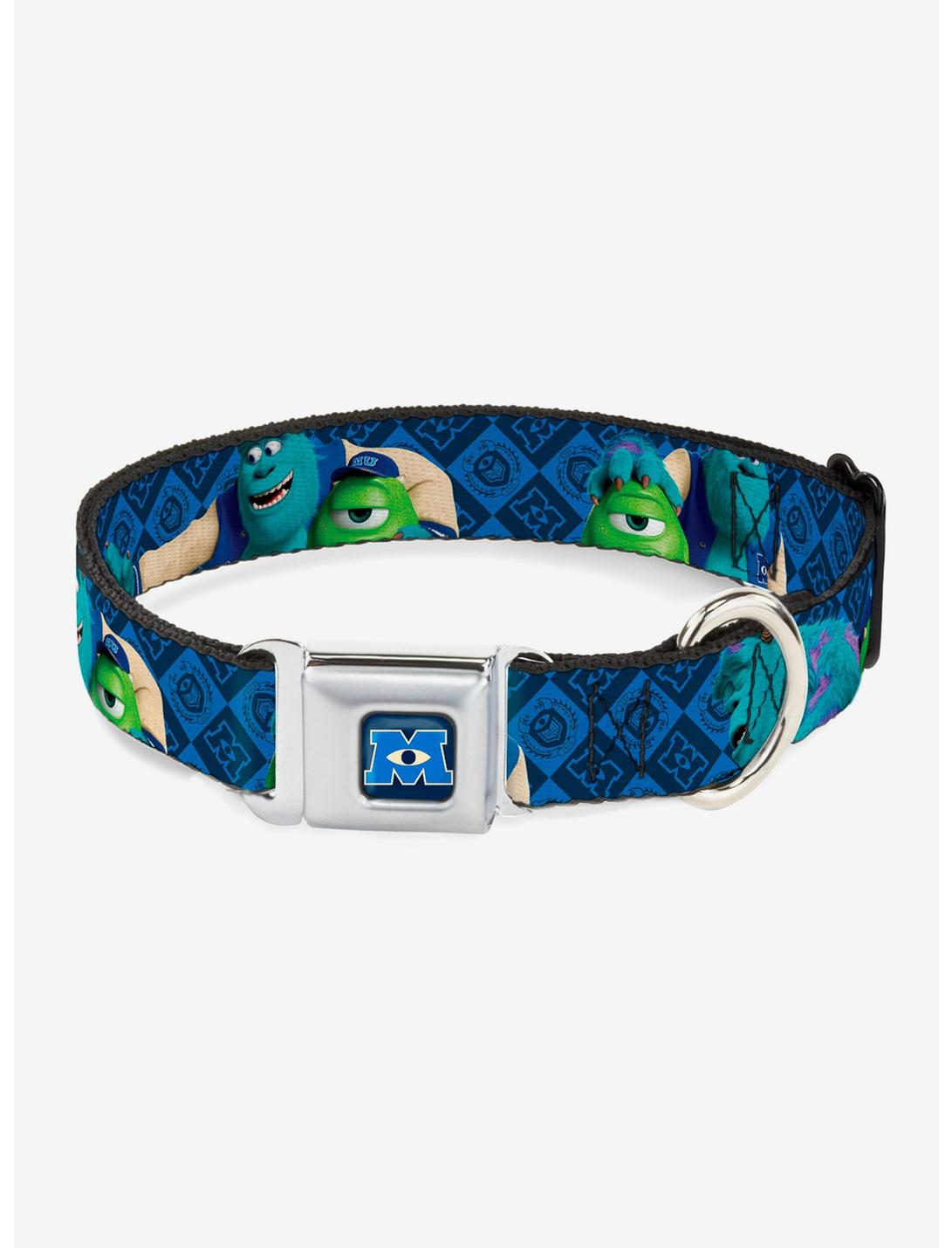 Disney Pixar Monsters University Sulley Mike Poses Seatbelt Buckle Pet Collar, BLUE, hi-res