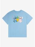 Disney Lilo & Stitch: The Series Angel & Stitch Pineapple Heart Women's T-Shirt - BoxLunch Exclusive, LIGHT BLUE, hi-res