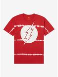 DC Comics The Flash Logo Linear Tie-Dye T-Shirt - BoxLunch Exclusive, RED, hi-res