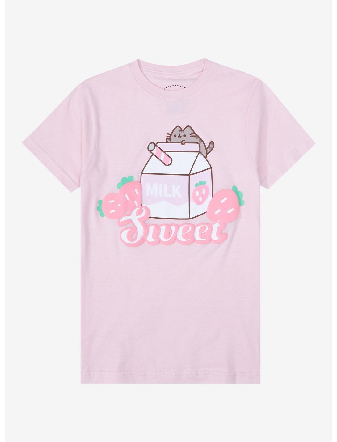 Pusheen Strawberry Milk Carton T-Shirt , LIGHT PINK, hi-res
