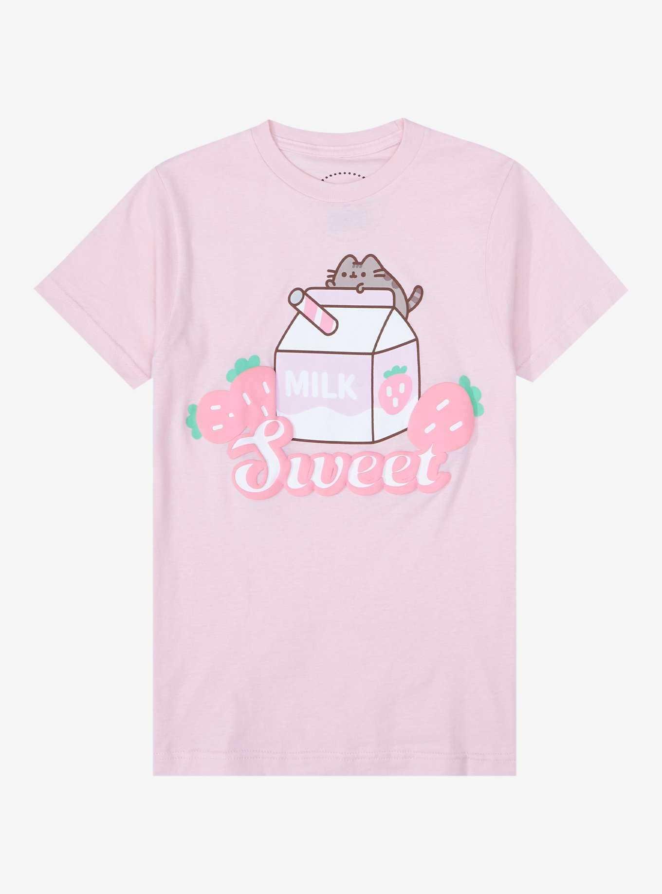 Pusheen Strawberry Milk Carton T-Shirt , , hi-res