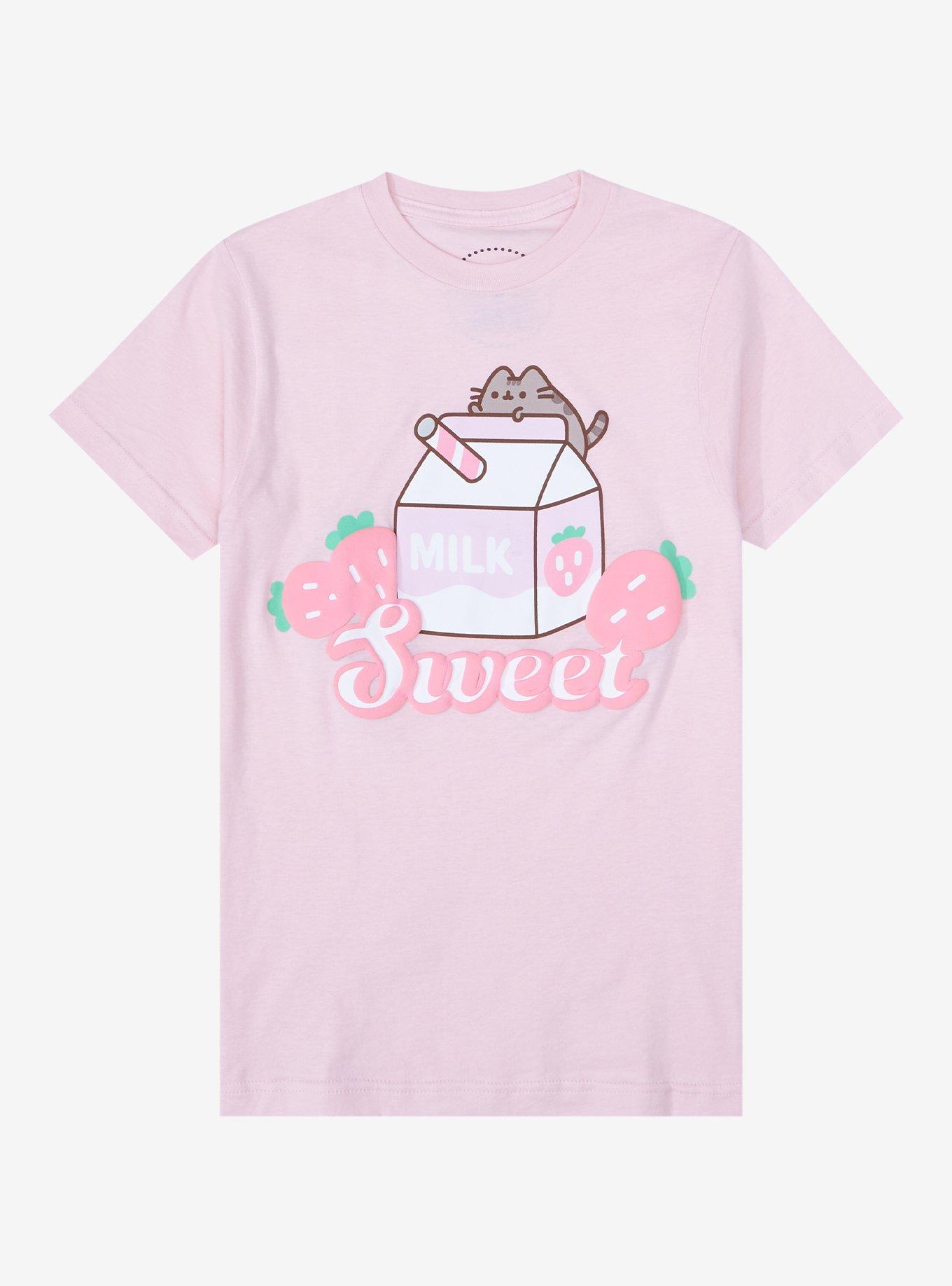 Pusheen Strawberry Milk Carton T-Shirt , , hi-res