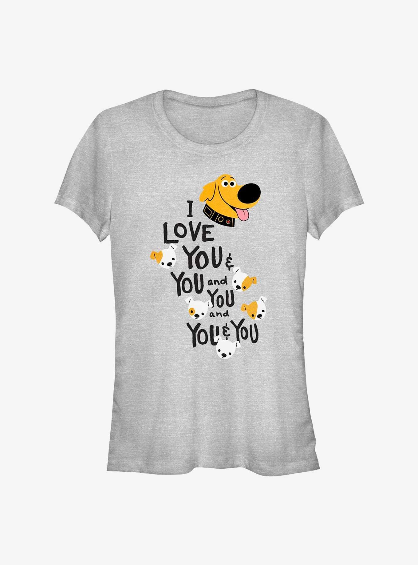 Disney Pixar Up Dug Loves You and You Girls T-Shirt, ATH HTR, hi-res
