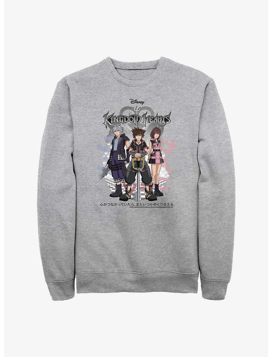 Kingdom Hearts Riku, Sora, and Kairi Group Sweatshirt, ATH HTR, hi-res
