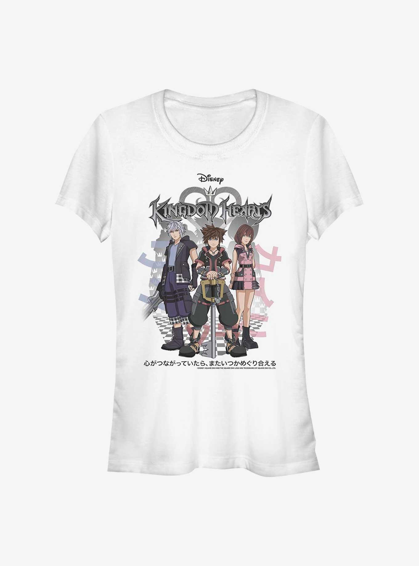 Kingdom Hearts Riku, Sora, and Kairi Group Girls T-Shirt