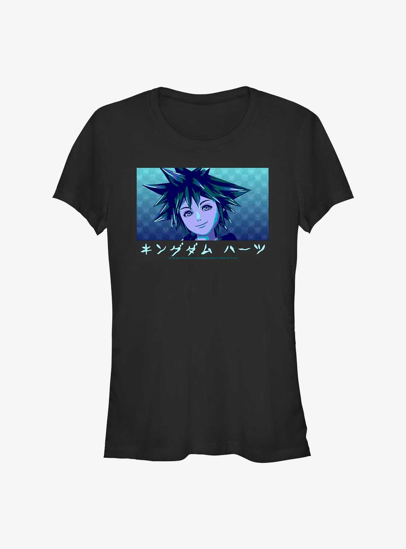 Kingdom Hearts Sora Portrait Girls T-Shirt, BLACK, hi-res