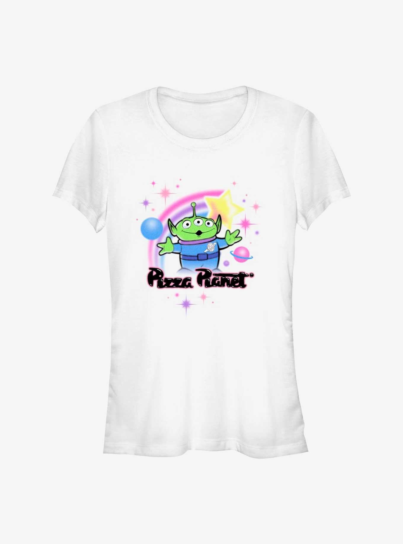 Disney Pixar Toy Story Pizza Planet Alien Airbrush Girls T-Shirt, WHITE, hi-res