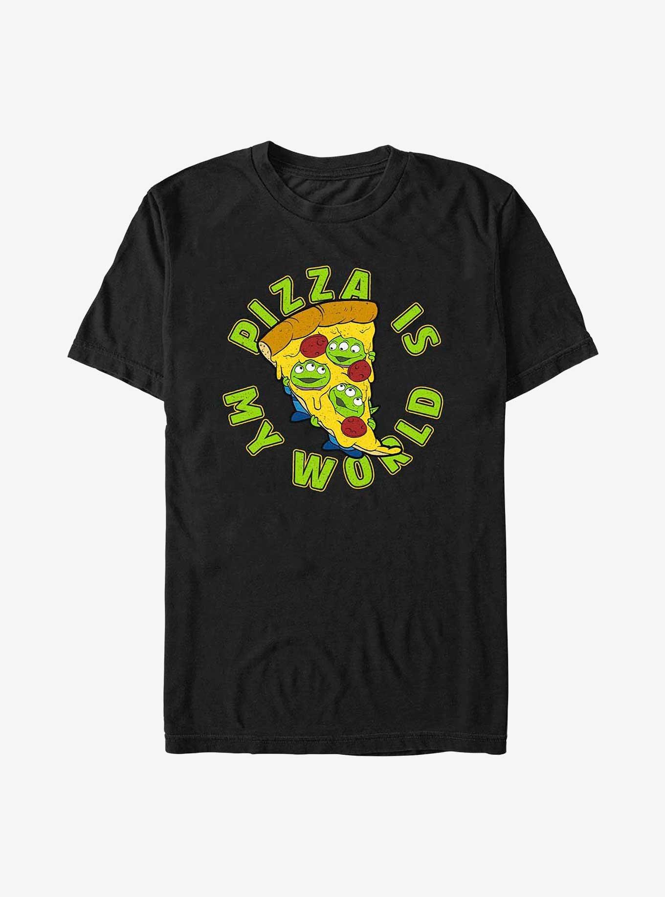 Disney Pixar Toy Story Pizza Is My World T-Shirt, BLACK, hi-res