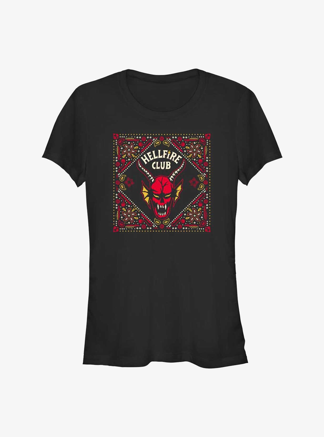 Stranger Things Hellfire Club Pattern Girls T-Shirt