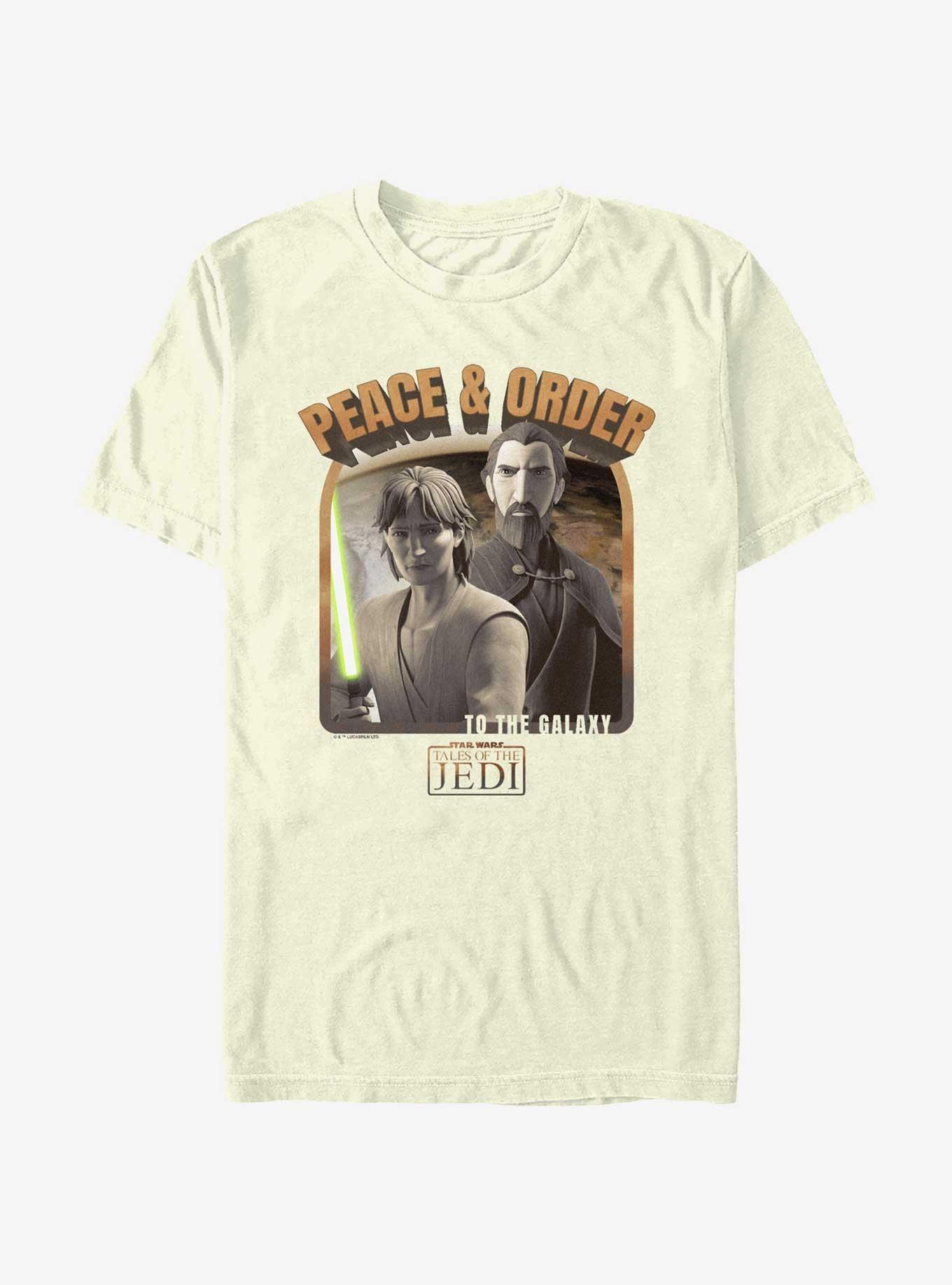 Star Wars: Tales of the Jedi Peace & Order to the Galaxy T-Shirt, NATURAL, hi-res