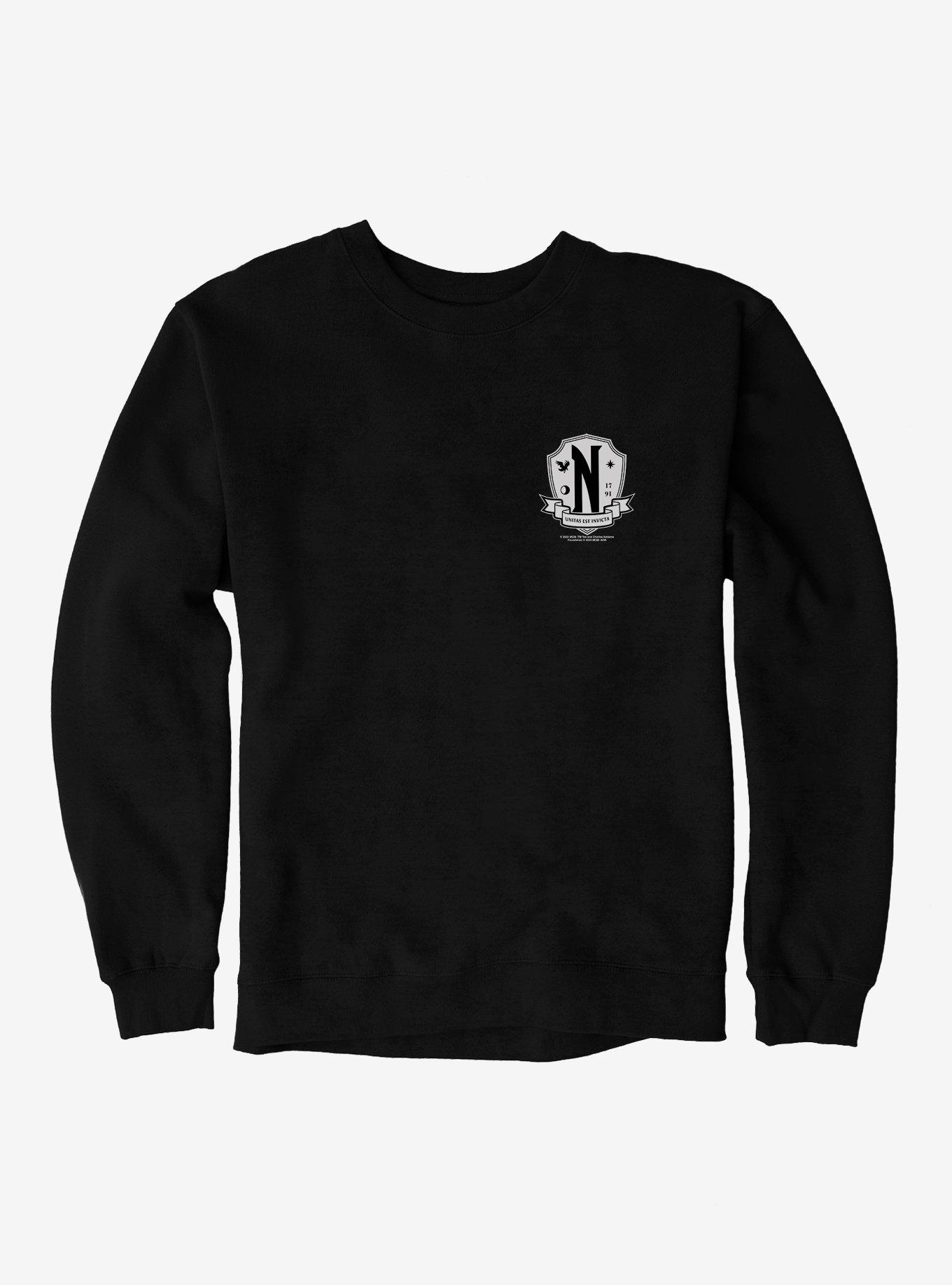 Wednesday Nevermore Academy Crest Sweatshirt, , hi-res