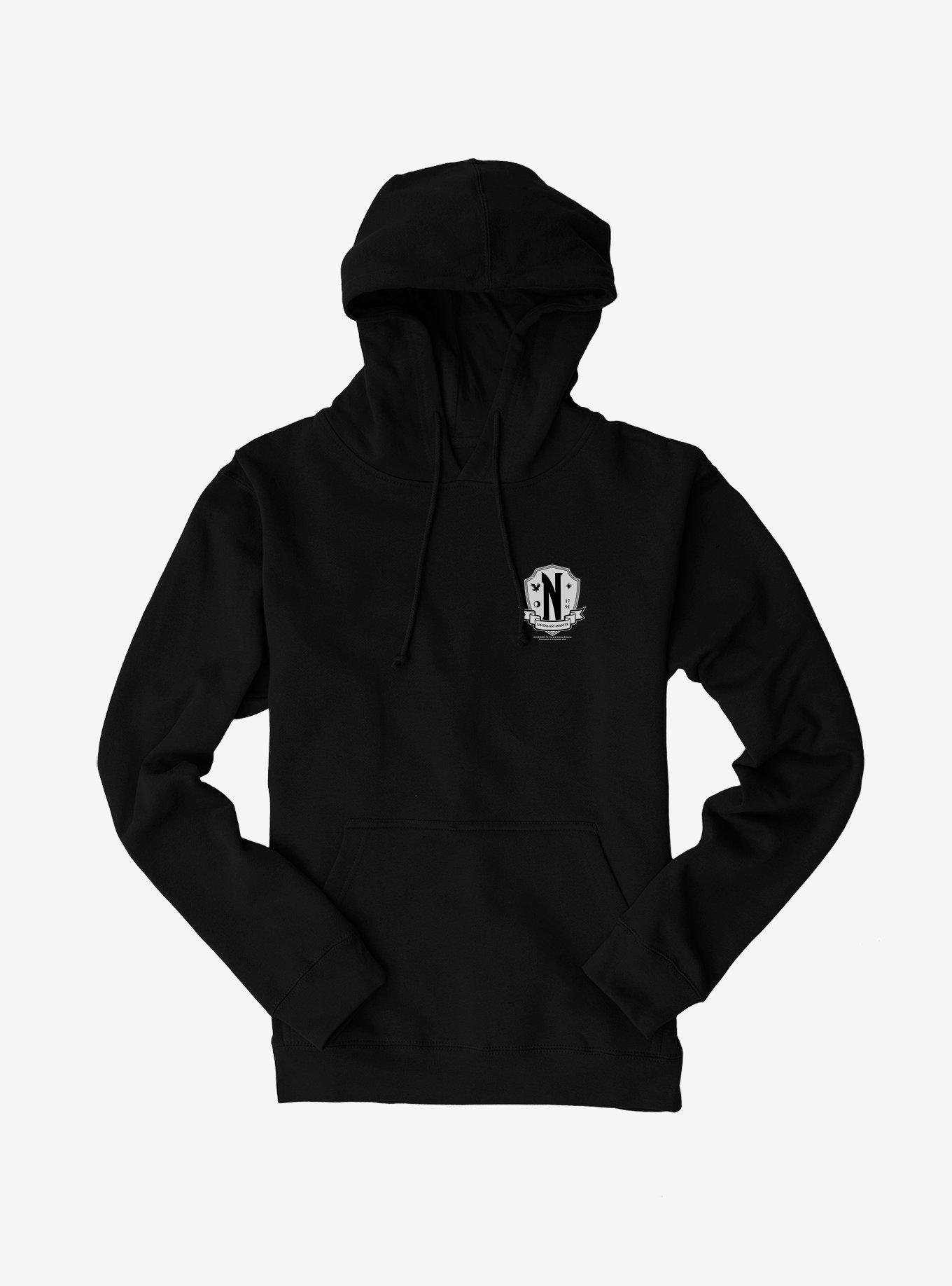 Wednesday Nevermore Academy Crest Hoodie, , hi-res
