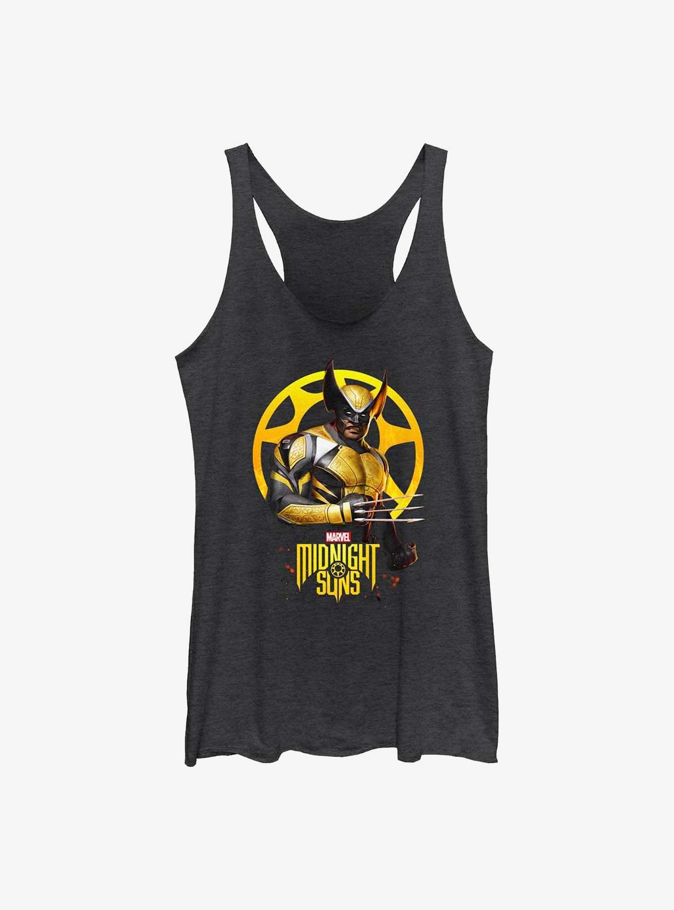 Marvel Midnight Suns Wolverine Logo Girls Tank, BLK HTR, hi-res