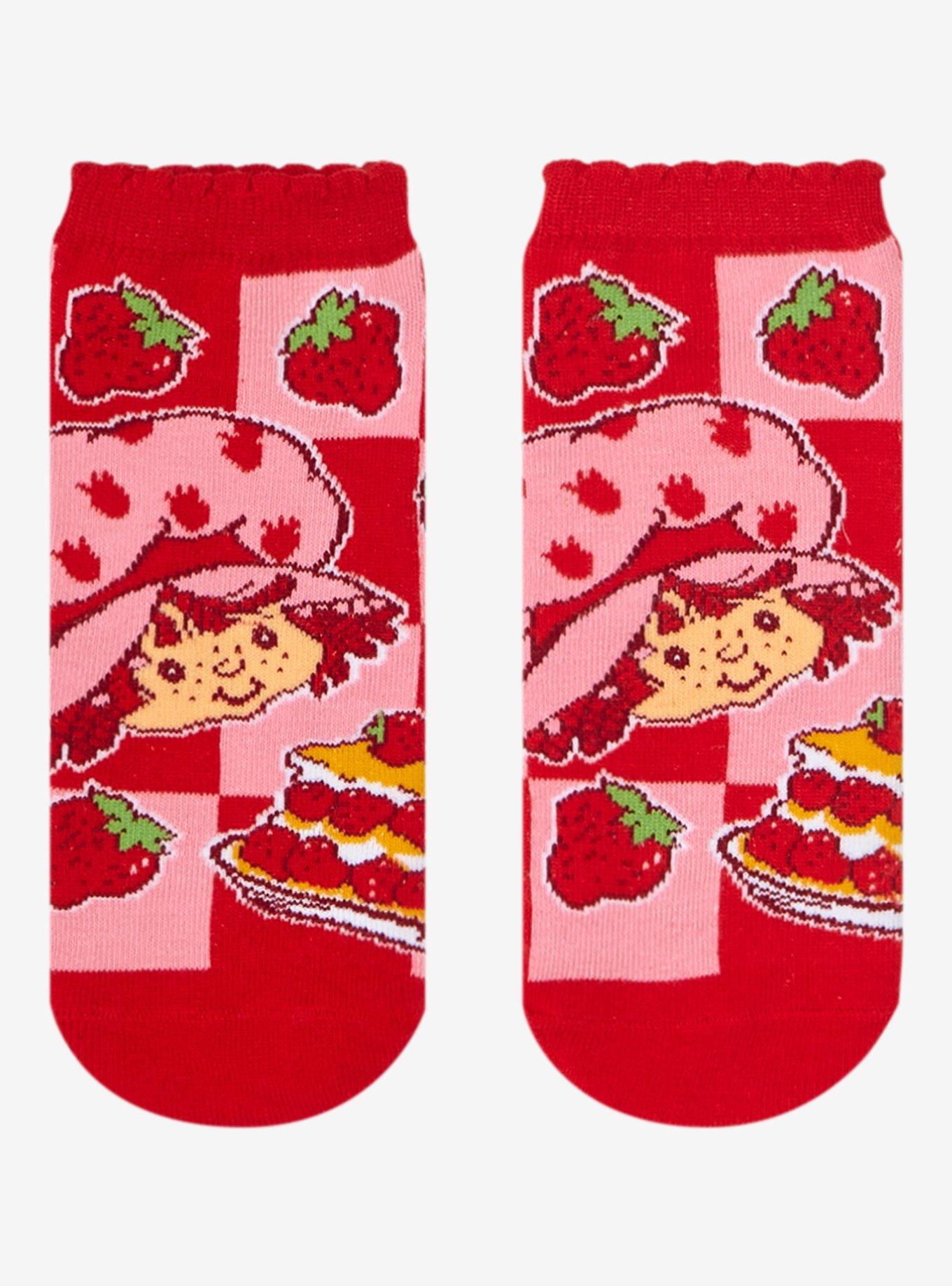 Strawberry Shortcake Patchwork No-Show Socks, , hi-res