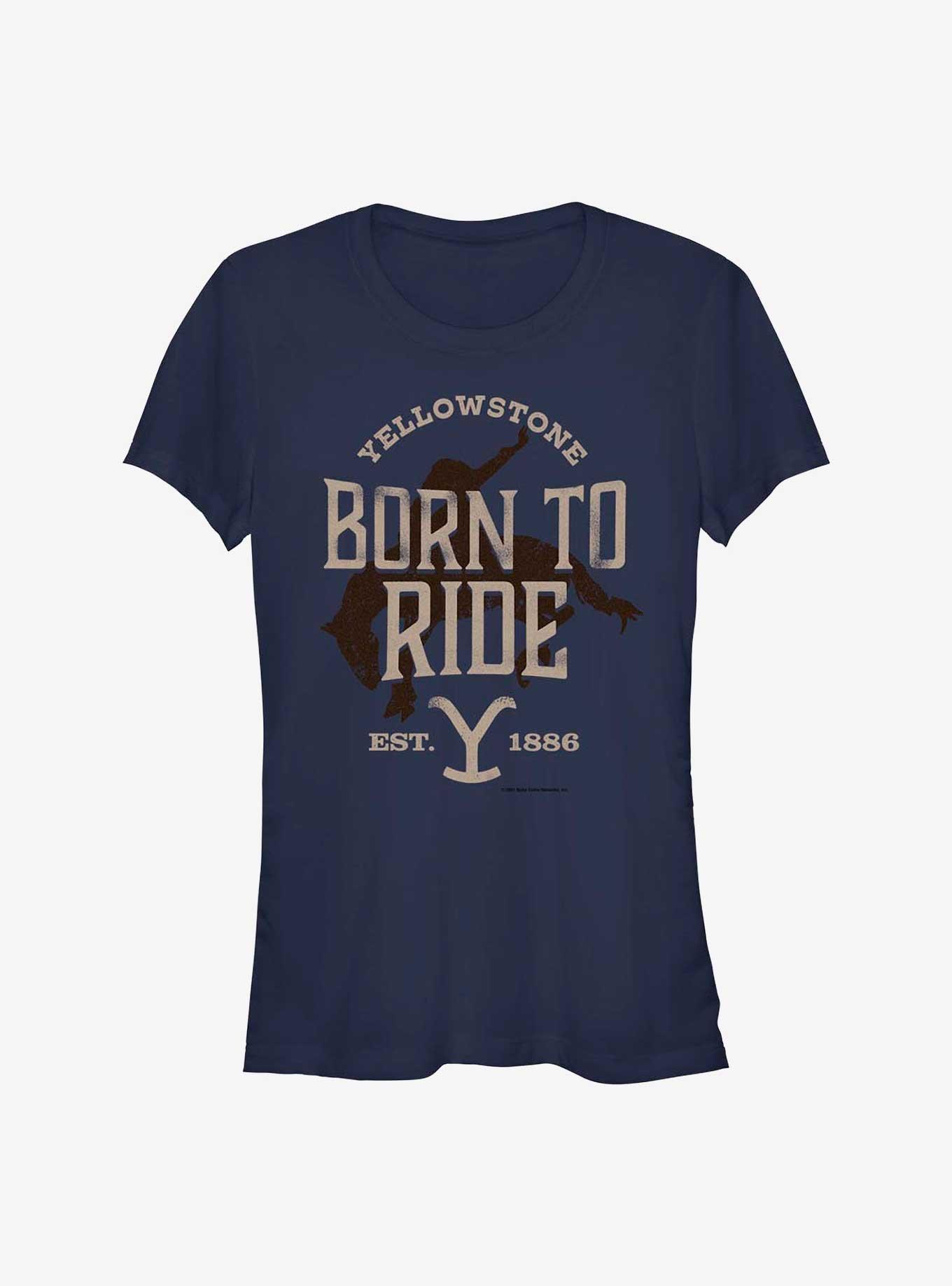 Yellowstone Born To Ride Girls T-Shirt, NAVY, hi-res
