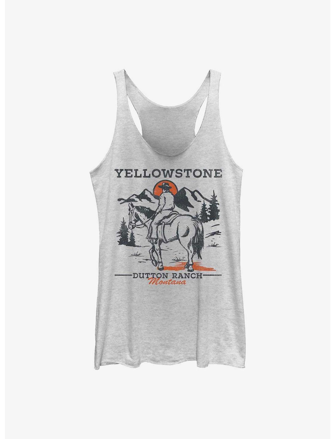 Yellowstone Lone Cowboy Girls Tank, WHITE HTR, hi-res