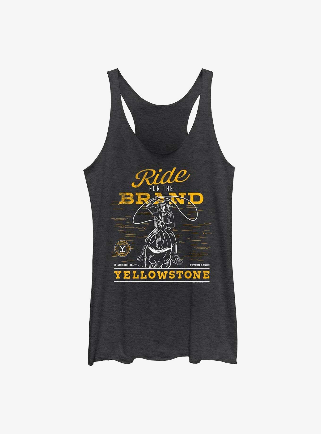 Yellowstone Ride For The Brand Girls Tank, BLK HTR, hi-res