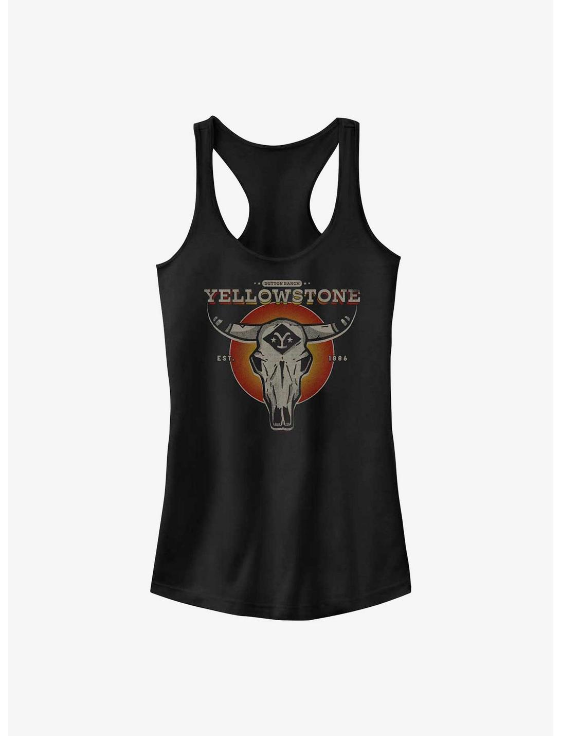 Yellowstone Skull Icon Girls Tank, BLACK, hi-res