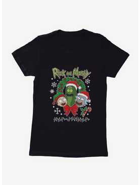 Rick And Morty Pickle Chritstmas Wreath Womens T-Shirt, , hi-res