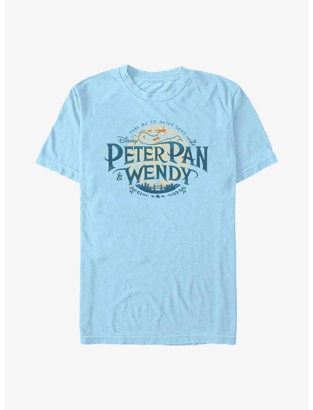 Disney Peter Pan & Wendy Movie Title Badge T-Shirt, LT BLUE, hi-res