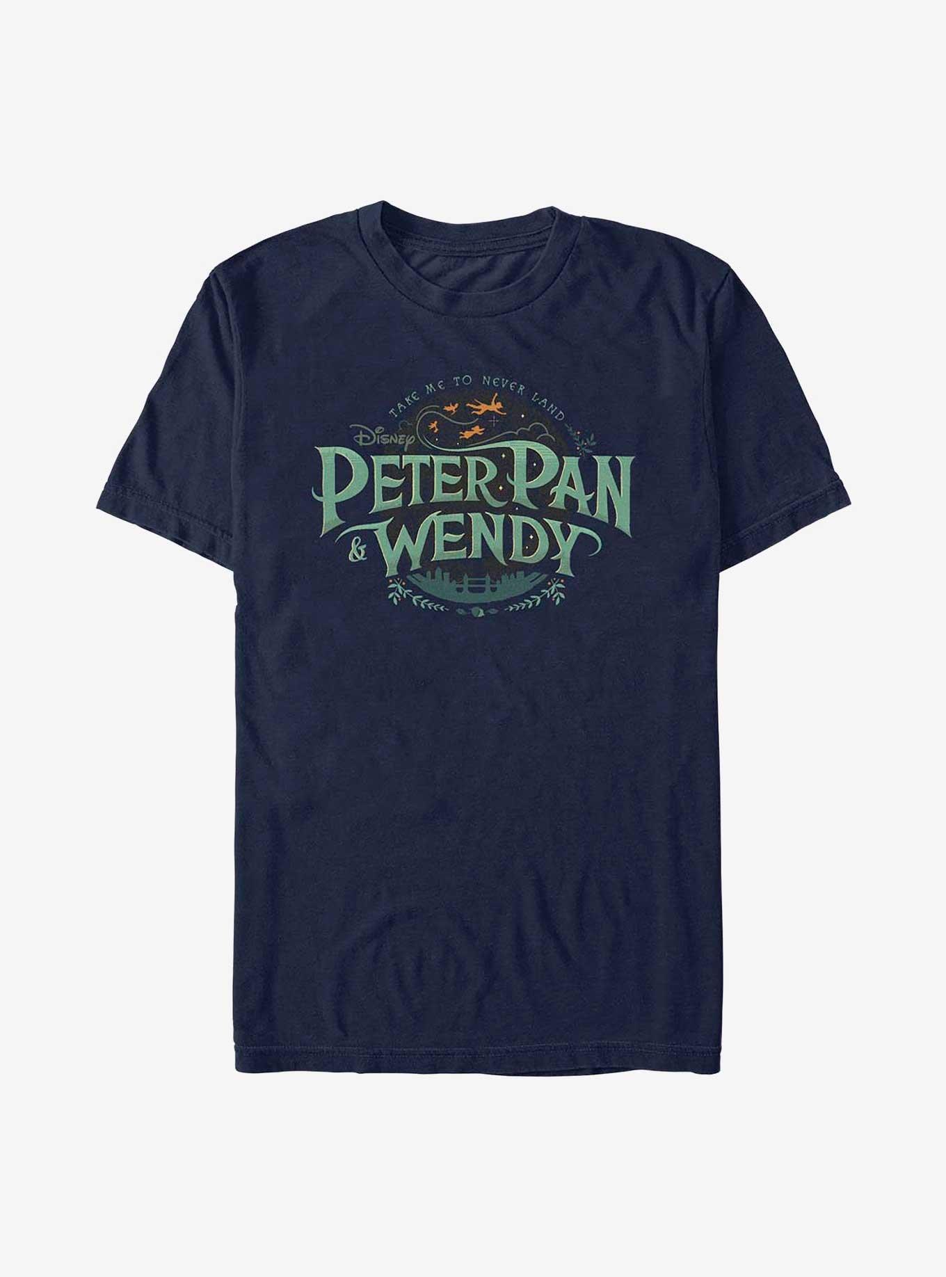 Disney Peter Pan & Wendy Movie Title Badge T-Shirt, NAVY, hi-res