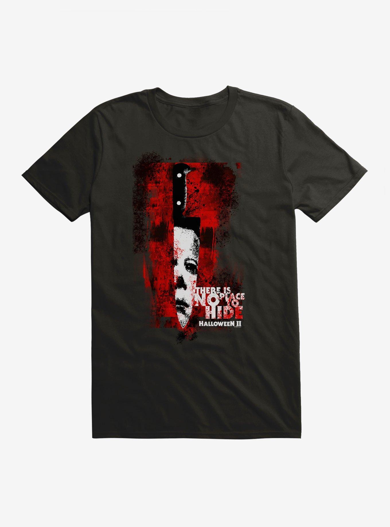 Halloween II There Is No Place To Hide T-Shirt, BLACK, hi-res