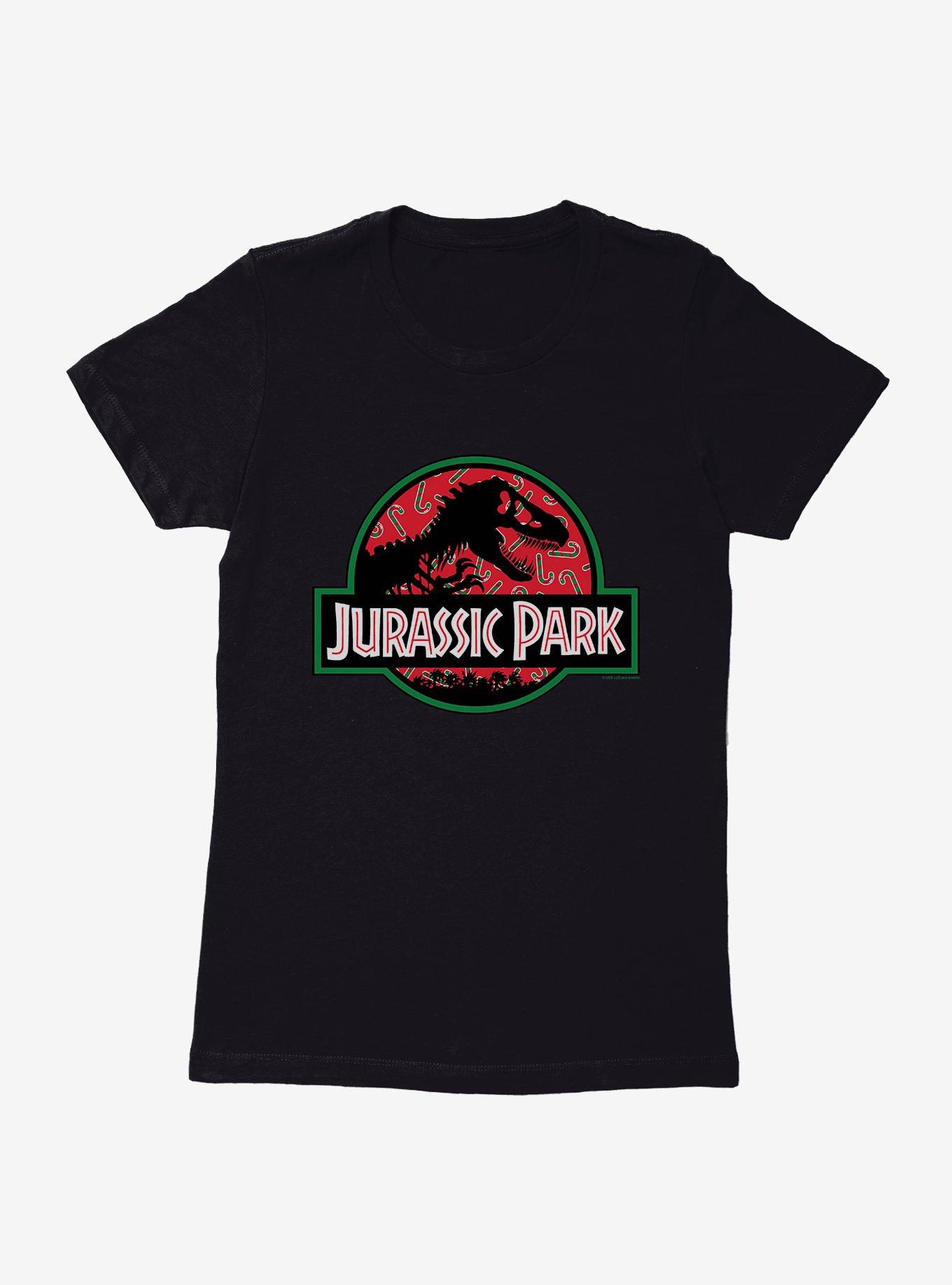 Jurassic Park Holiday Candy Cane Logo Womens T-Shirt, , hi-res