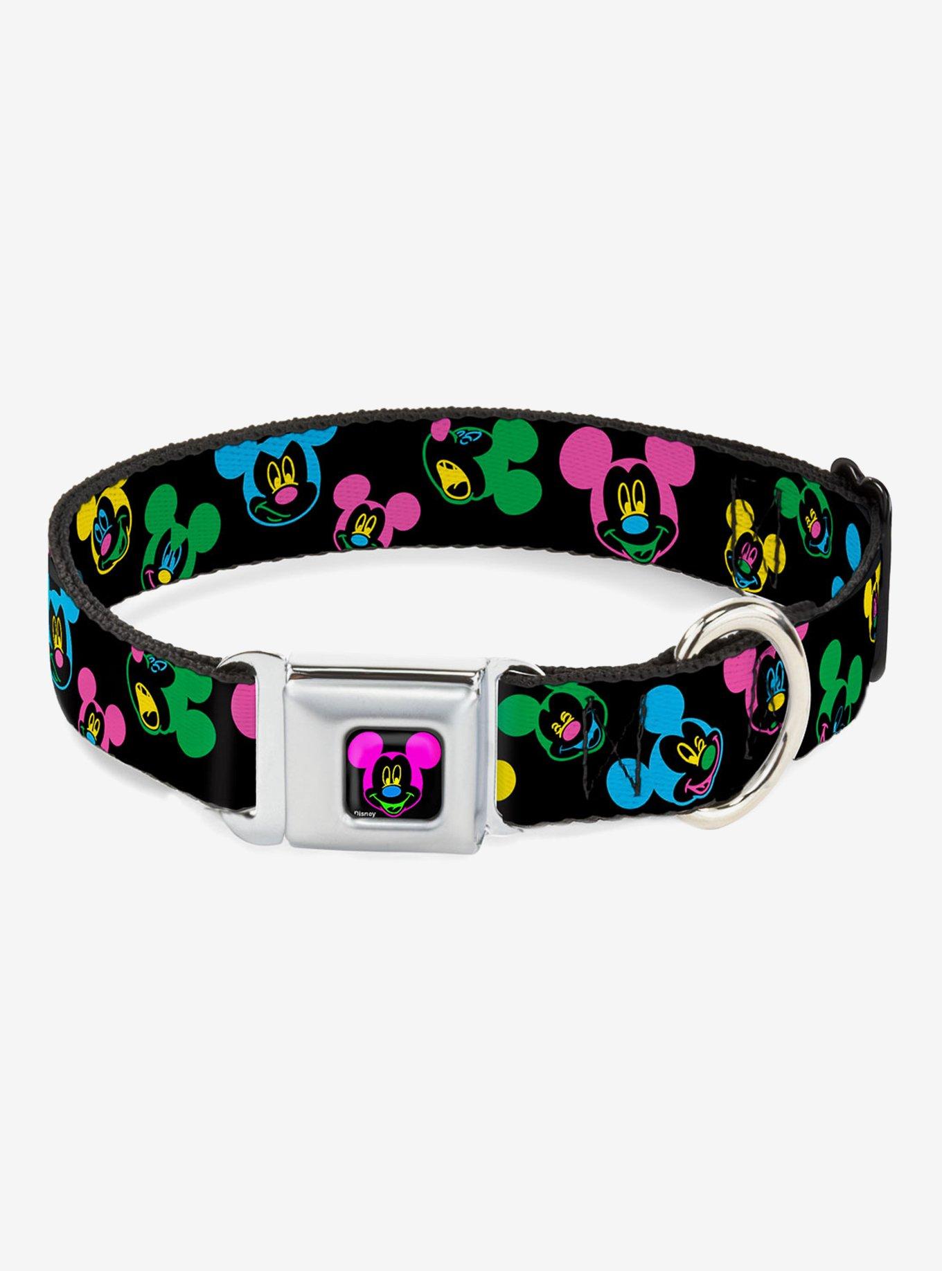 Disney Mickey Mouse Expressions Scattered Seatbelt Buckle Dog Collar, , hi-res