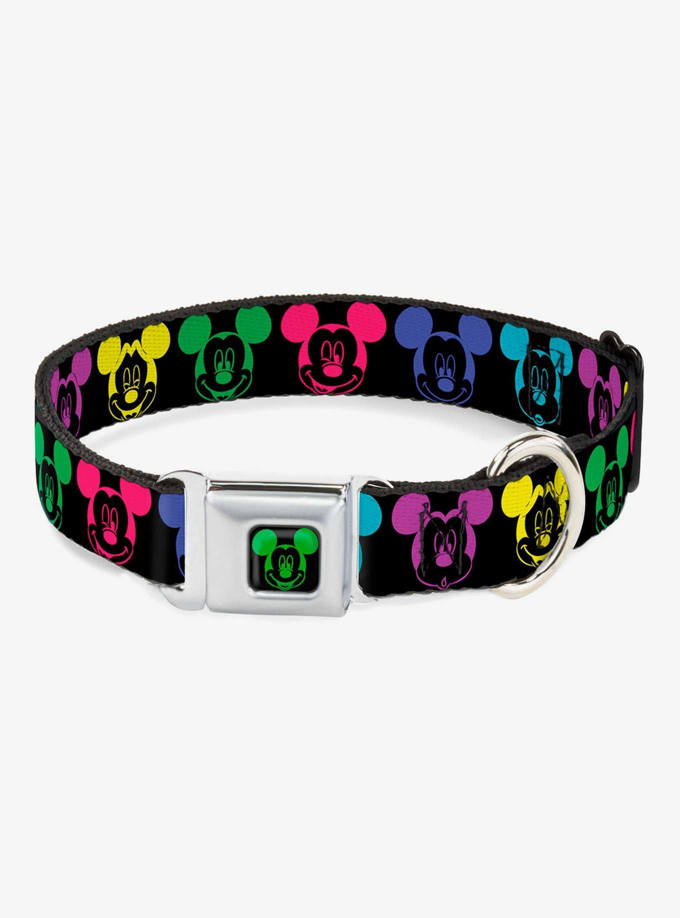 Disney Mickey Mouse Expressions Seatbelt Buckle Dog Collar, , hi-res