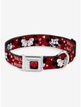 Disney Mickey Mouse Minnie Hugs Kisses Poses Seatbelt Buckle Dog Collar, RED, hi-res
